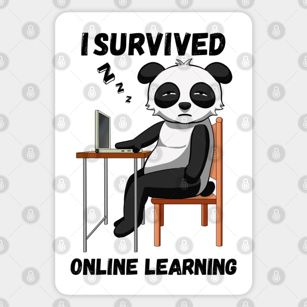 I Survived Online Learning - Panda Lovers Sticker by Dener Queiroz